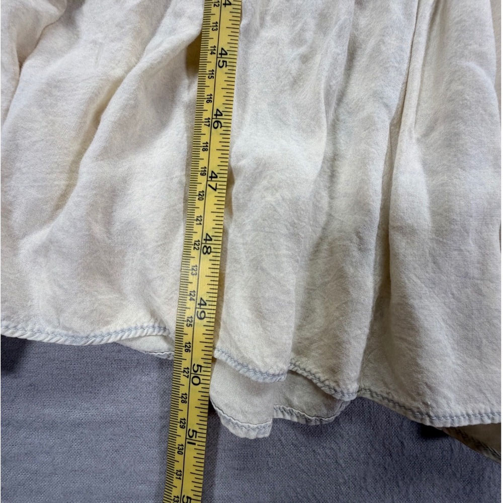 Free People Tiered Midi Dress Cream Beige Raglan Sleeve Boho Size M - Picture 5 of 10